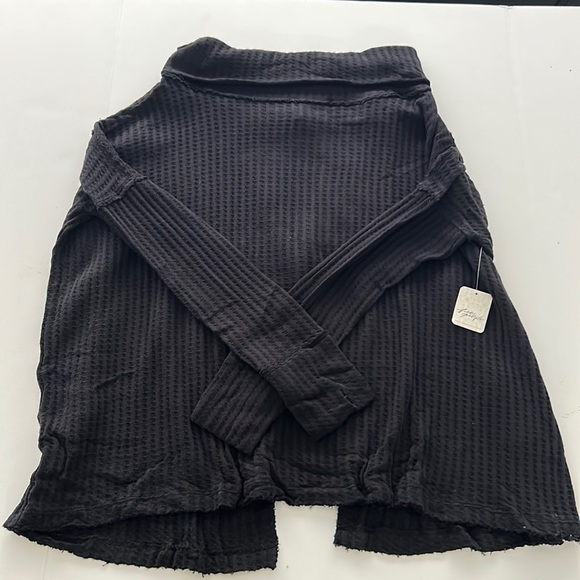 NWT Free People Juicy Long Sleeve Open Back Top Black Small - Picture 8 of 10